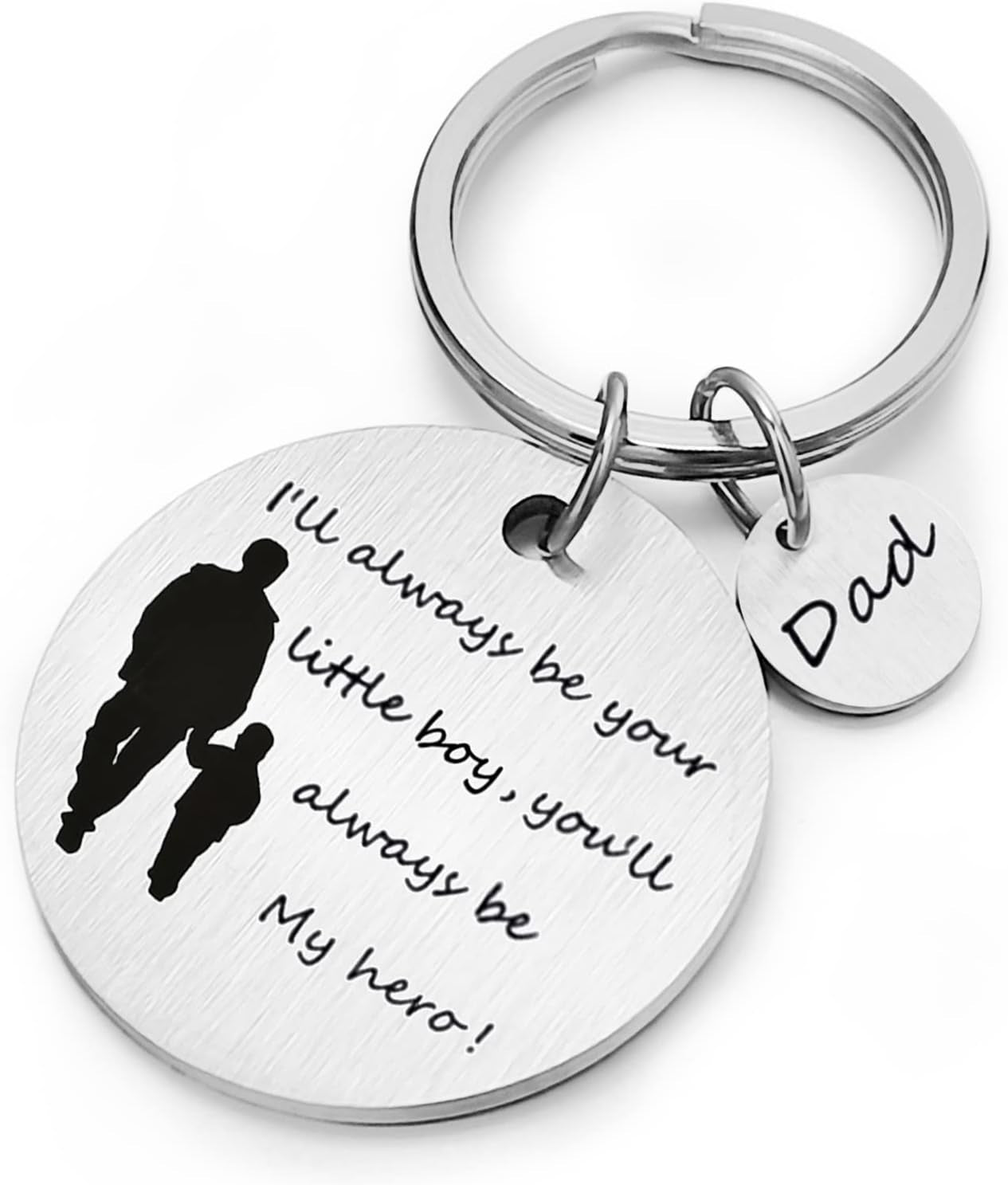 Christmas Fathers Day Keychain Gifts for Dad from Son I'Ll Always Be Your Little Boy Dad Birthday Gift Keychain